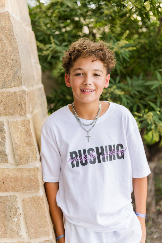 Rushing Block with Cursive