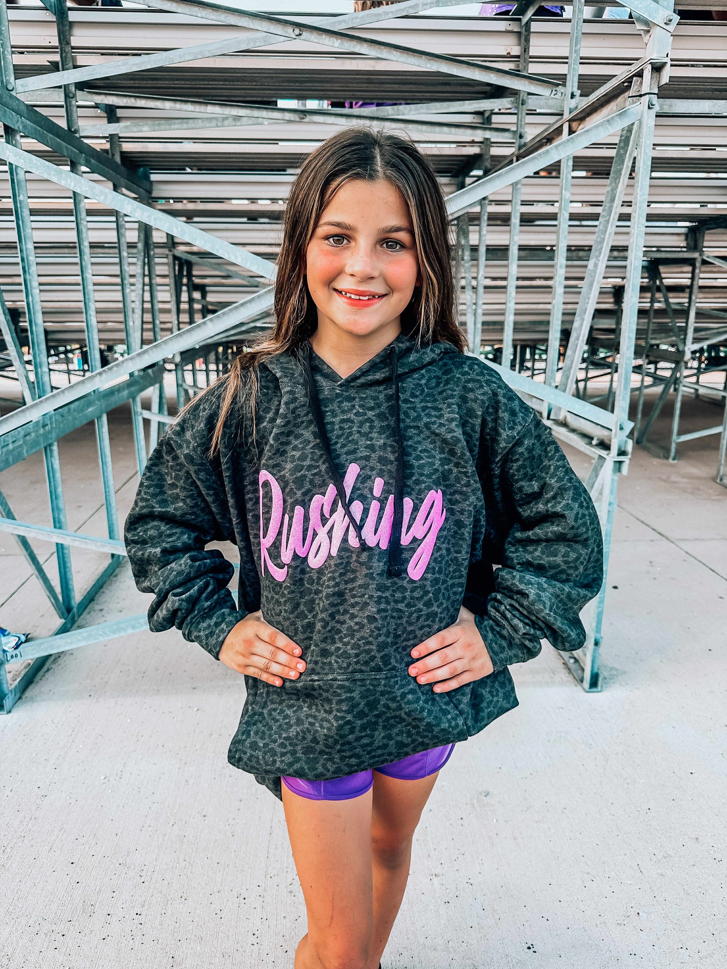 Rushing Leopard Puff Hoodie